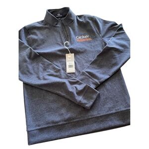 Vantage Cal State Fullerton Quarter Zip Pullover Navy Blue Mens Small 3115 NWT